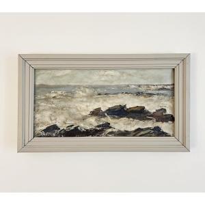 André Kauffer  (1893-1977), La Mer à Quiberon, Huile Sur Toile