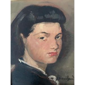 Jean Bouchaud (1891-1977), Portrait de femme, Huile sur panneau