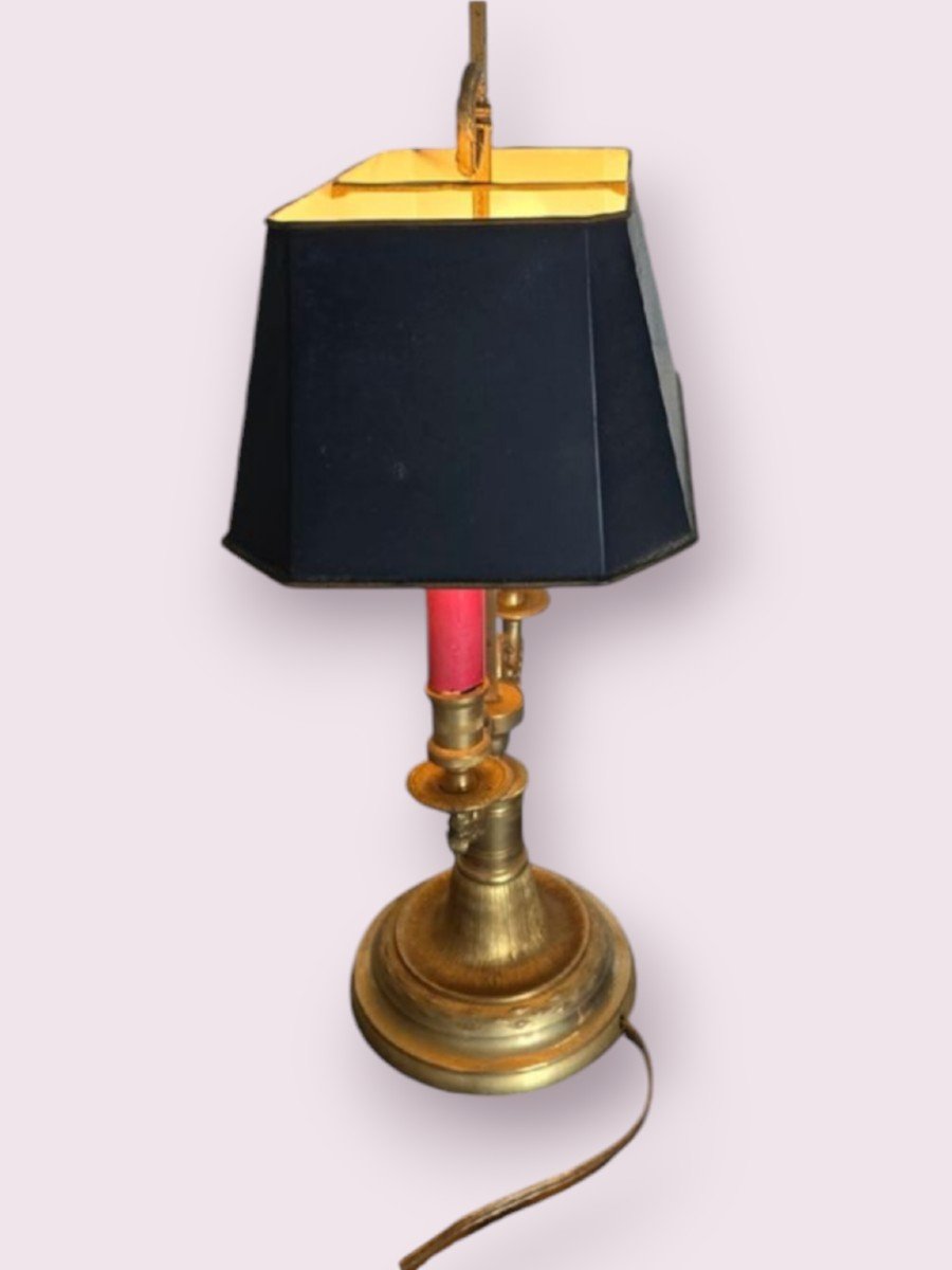 Large Bouillotte Lamp In Bronze, Empire Style, Electrified -photo-3