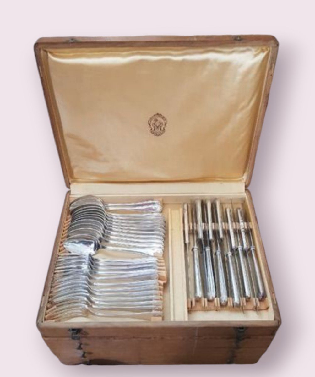 Complete Apollo Cutlery Set 114 Pieces In Silver Metal With Its Original Box