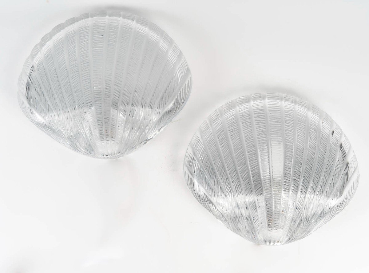 Important Pair Of Lalique Satin Crystal Wall Lights, Perfect Condition 