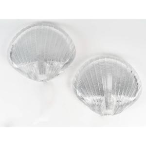 Important Pair Of Lalique Satin Crystal Wall Lights, Perfect Condition 