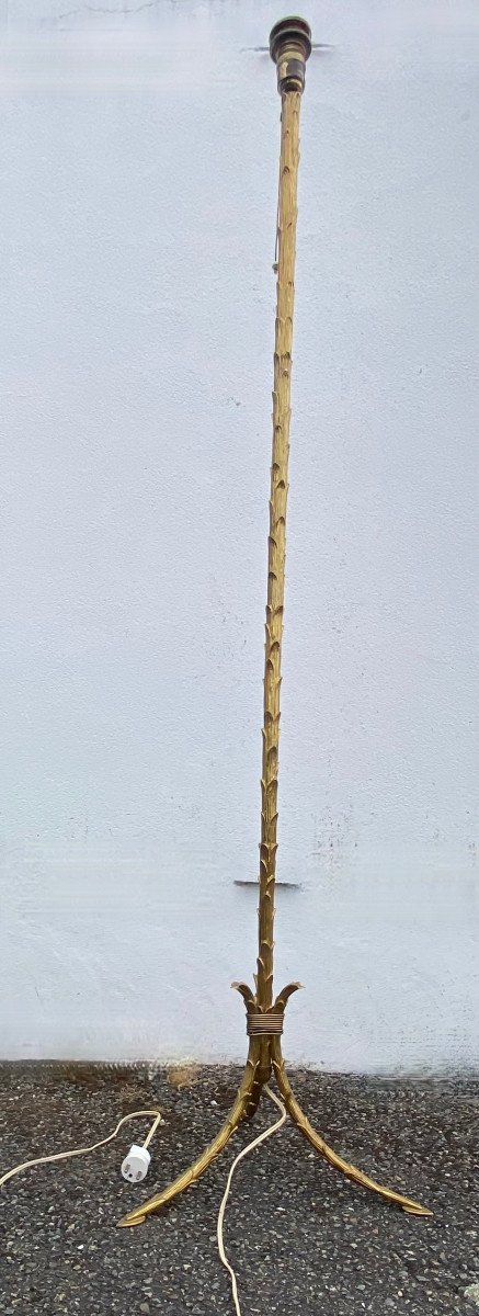 1970′ Floor Lamp In Gilt Bronze Maison Bagués Palm Tree Model H 153 Cm