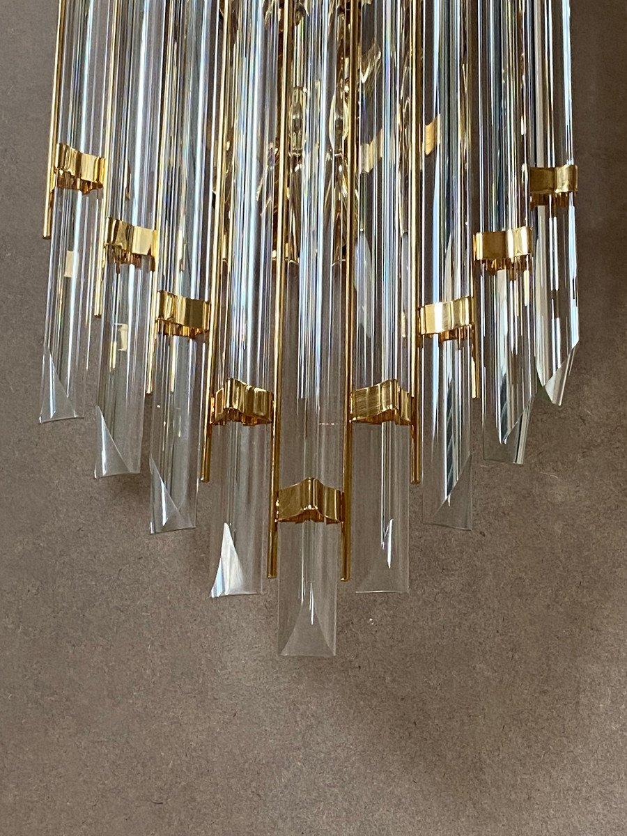 1970/80′ Murano Crystal Wall Lamp H 78.5 X 33 X 13 Cm-photo-3