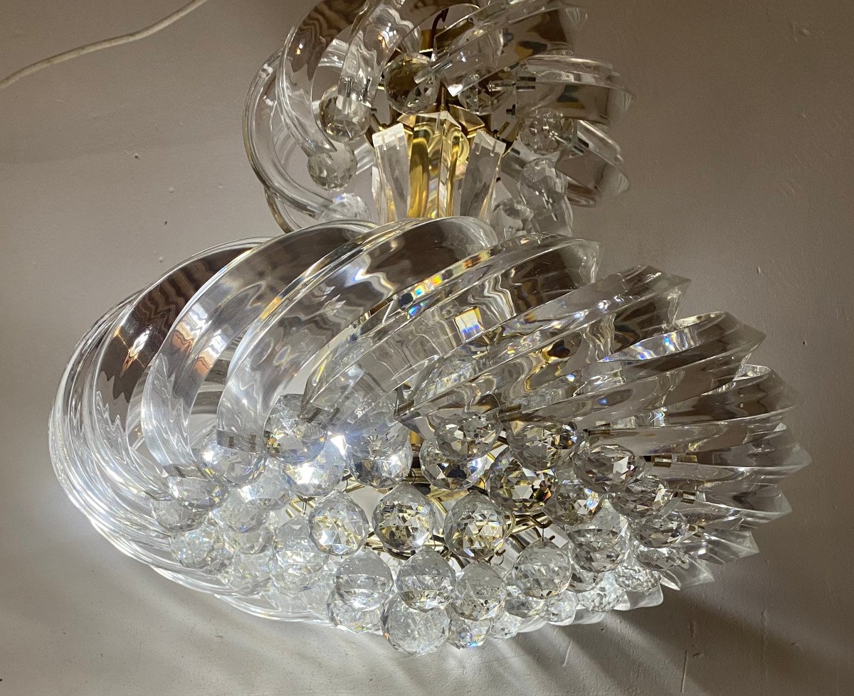 1970′ Lustre En Methacrylate Decor Lalique ø 50 Cm-photo-3