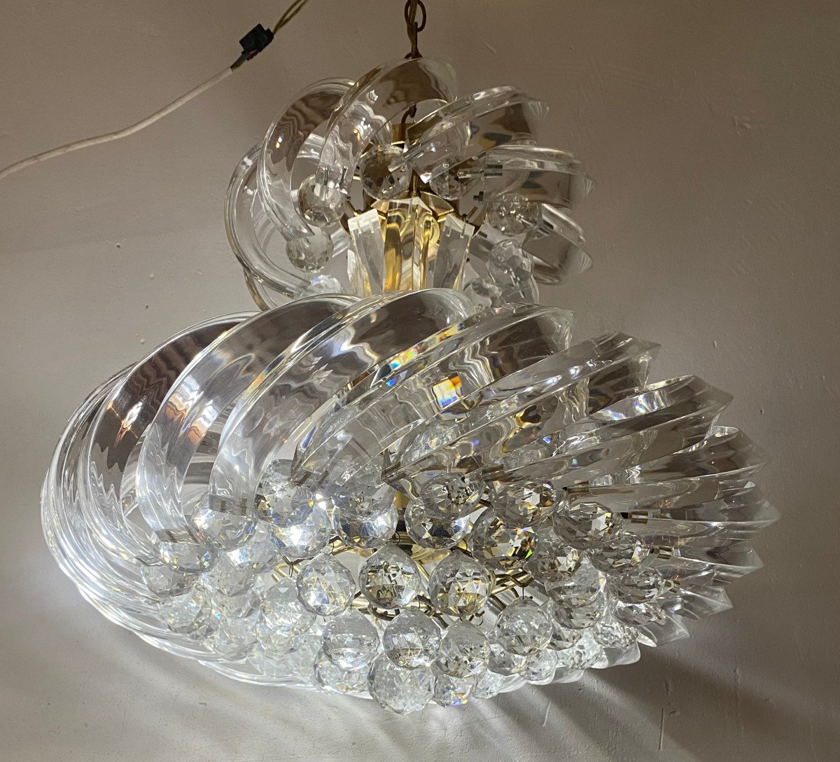 1970′ Lustre En Methacrylate Decor Lalique ø 50 Cm-photo-4