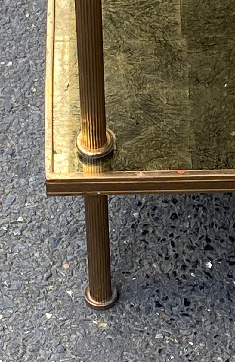 1970′ Rectangular Side Table Maison Bagués Bronze Gold Leaf Trays 60 X 30 Cm-photo-4