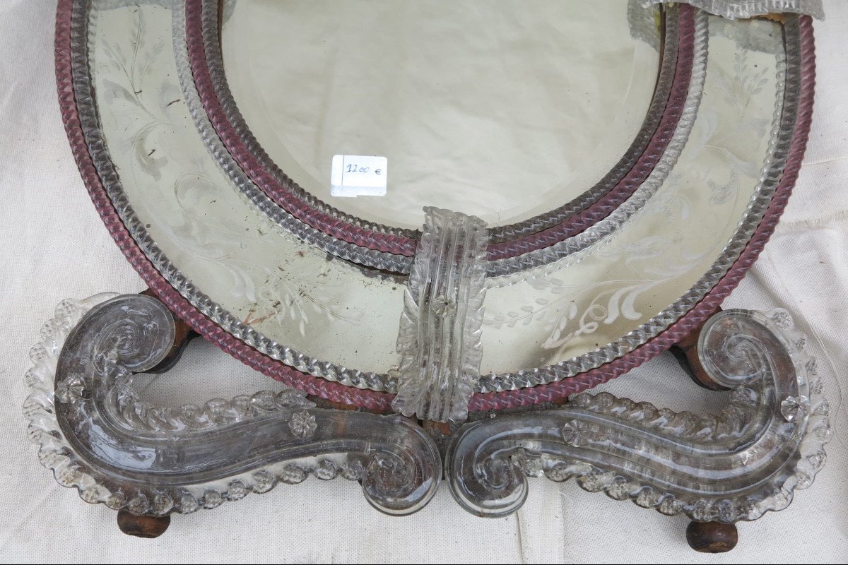 1900 ′ Murano Oval Bicolor Mirror-photo-2