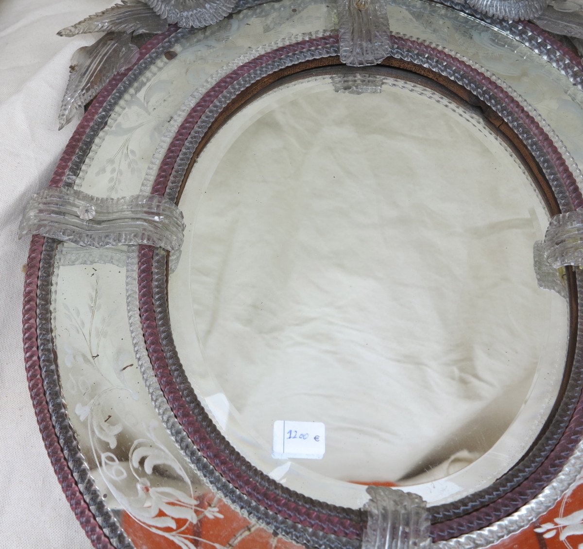 1900 ′ Murano Oval Bicolor Mirror-photo-1