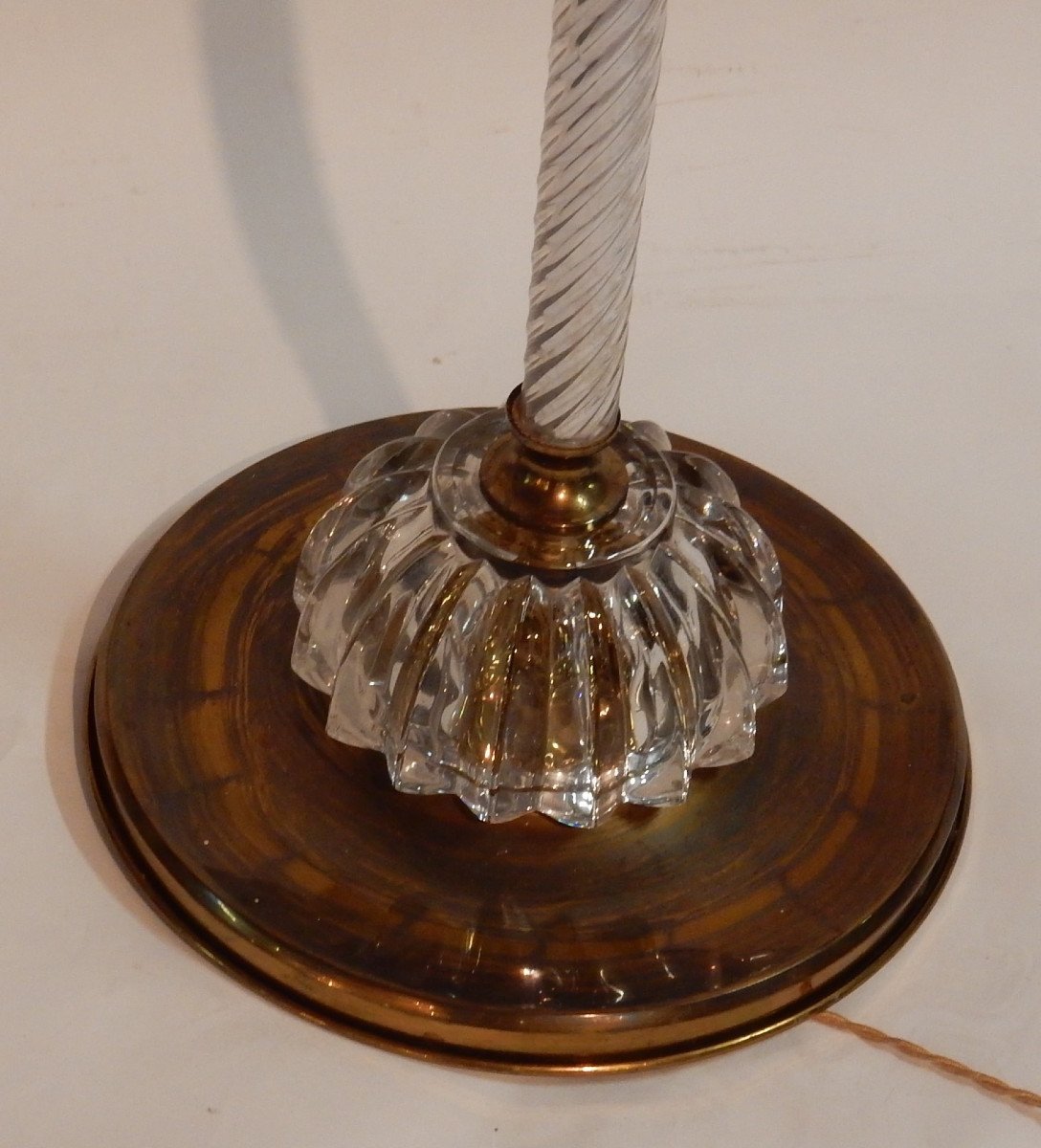 1950/70 Floor Lamp Crystal And Brass Saint Louis-photo-2