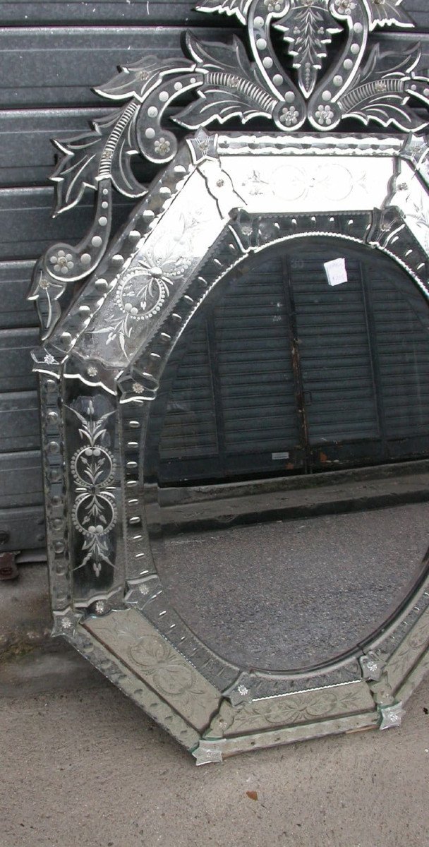 Venetian Octagonal And Oval Mirror 84 X130 Cm-photo-4