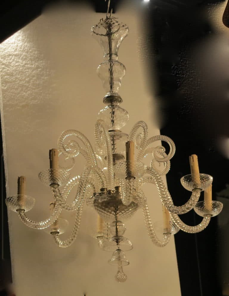 1900/20′ Lustre Cristal 8 Bras Et 8 Crosses-photo-3