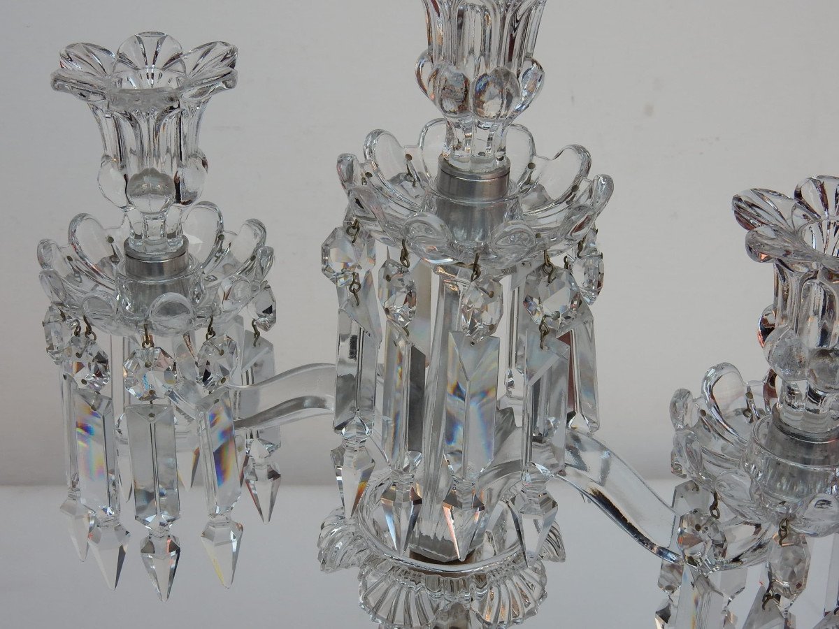 1900′ Paire De Chandeliers Baccarat-photo-1