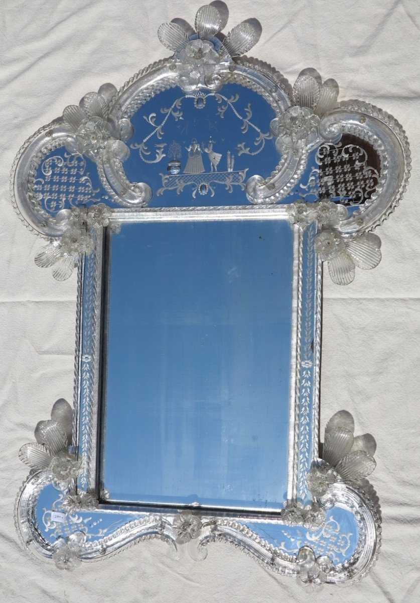 1950/70 Romantic Murano Mirror