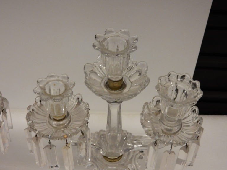 Pair Of Baccarat Candlesticks With 2 Branches-photo-4