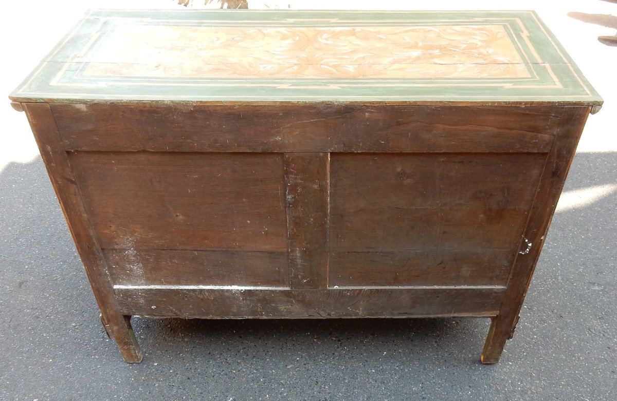 1820′ Commode En Bois Peint Décor à L’antique-photo-3