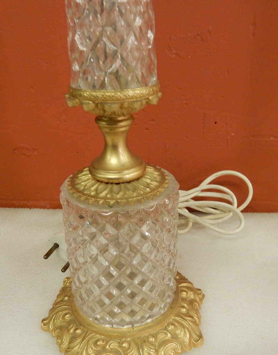 1970 ′ Pair Of Glass Or Crystal And Gilt Bronze Lamps-photo-3