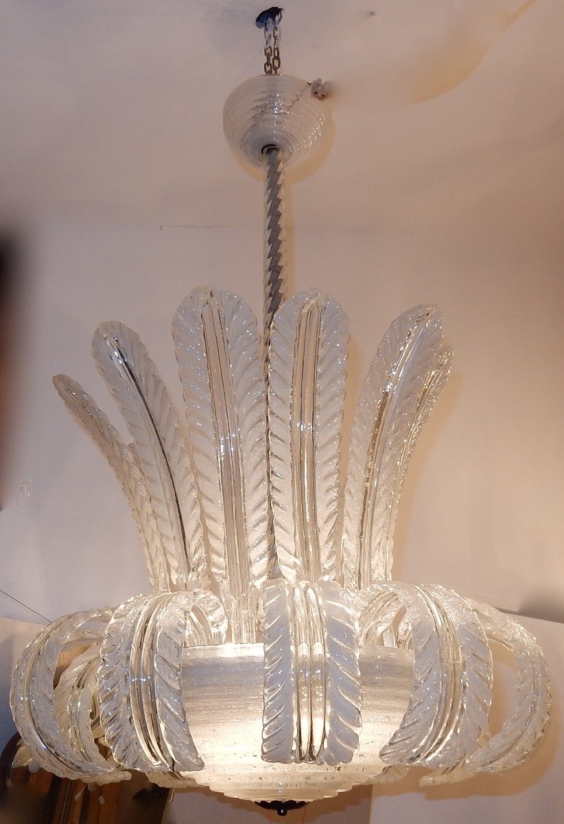 1950/70 Chandelier Jet d'Eau Barovier & Toso Di Murano H 91 D 60-photo-4