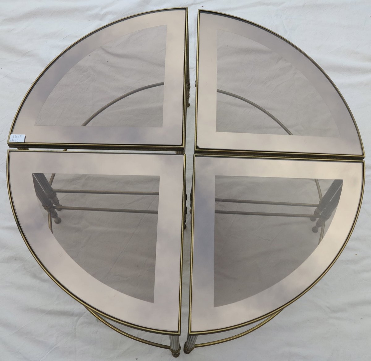 1950/70′ 4 Tables Maison Baguès En Bronze Formant Table Ronde