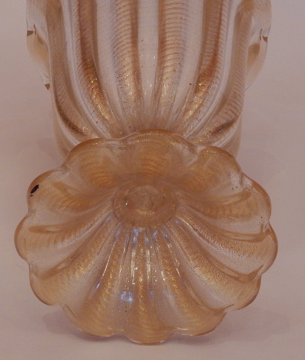 1970 ′ Barovier & Toso Style Murano Crystal Vase-photo-2