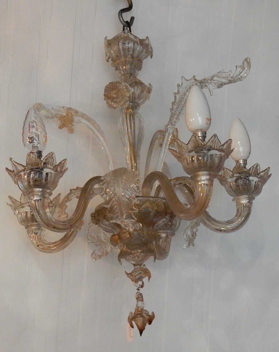 1900/20 Lustre Cristal Murano 5 Branches-photo-2