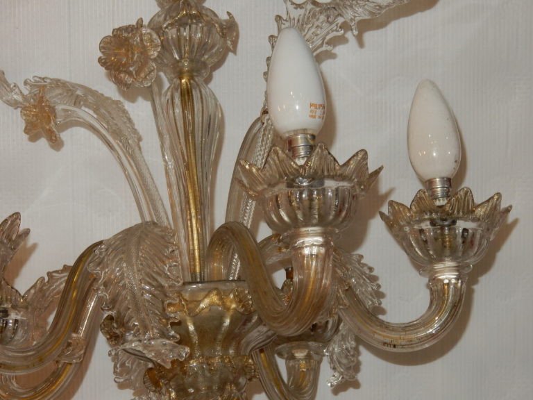 1900/20 Lustre Cristal Murano 5 Branches-photo-1