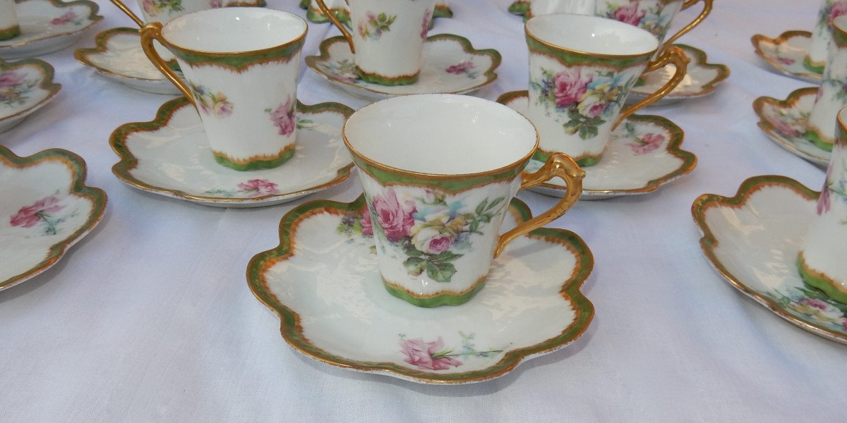 1924 'limoges Coffee Service 15 Pieces F Legrand-photo-3