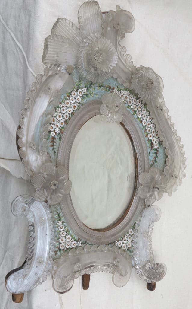 1880/1900 ′ Murano Mirror Decorated With Flowers In Micromosaic-photo-2