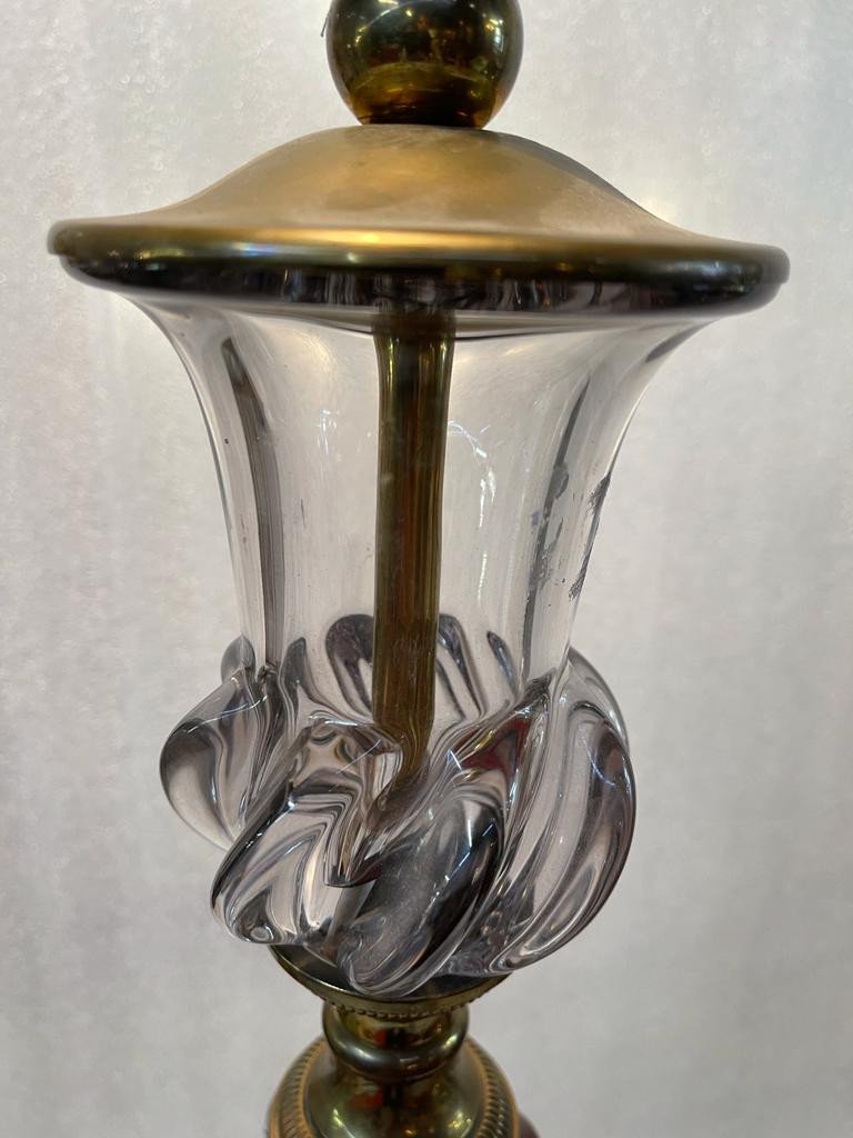 1950/70 Similar Floor Lamps Crystal And Brass Saint Louis-photo-4