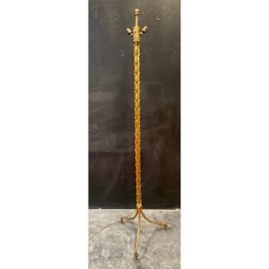 1970′ Floor Lamp In Gilt Bronze Maison Bagués Triple Trunk Palm Model H 150 Cm