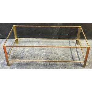 1970′ Jacques Quinet Coffee Table, Maison Malabert. Polished Brass. L: 111 Cm X 56 Cm H 37 Cm