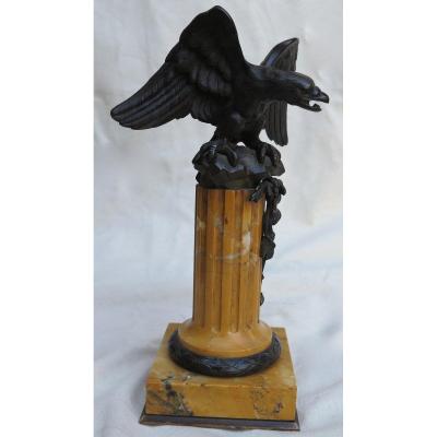 Bronze Imperial Eagle Watch Holder On Siena Marble Column