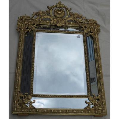 Regency Style Mirror With Mercury Ice Cream Parecloses Gilded With Gold 120 X 88 Cm