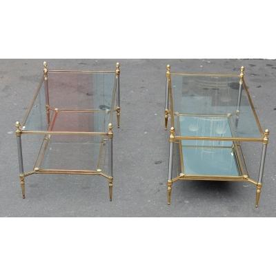 1950/70' Paire De Tables Basses Maison Jansen 103 X 54 Cm