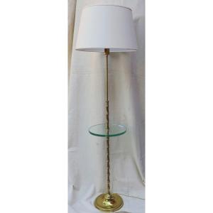 1970 ′ Floor Lamp With Brass Shelf Style Maison Malaber