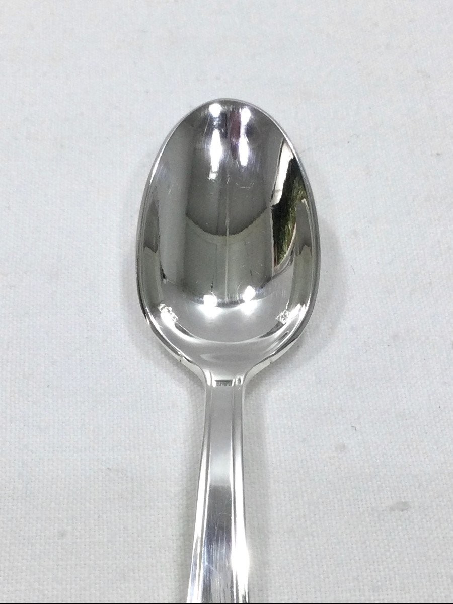 12 Mocha Spoons In Silver Metal-photo-3