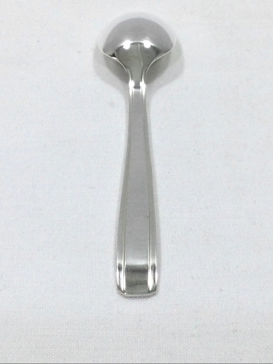 12 Mocha Spoons In Silver Metal-photo-5