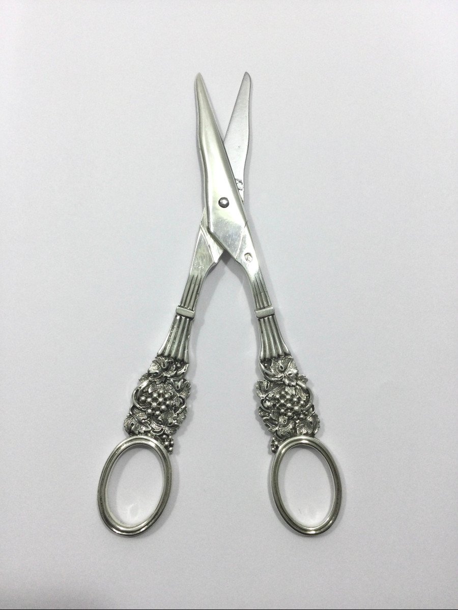 Pierre Queille - Pair Of Silver Grape Scissors-photo-2