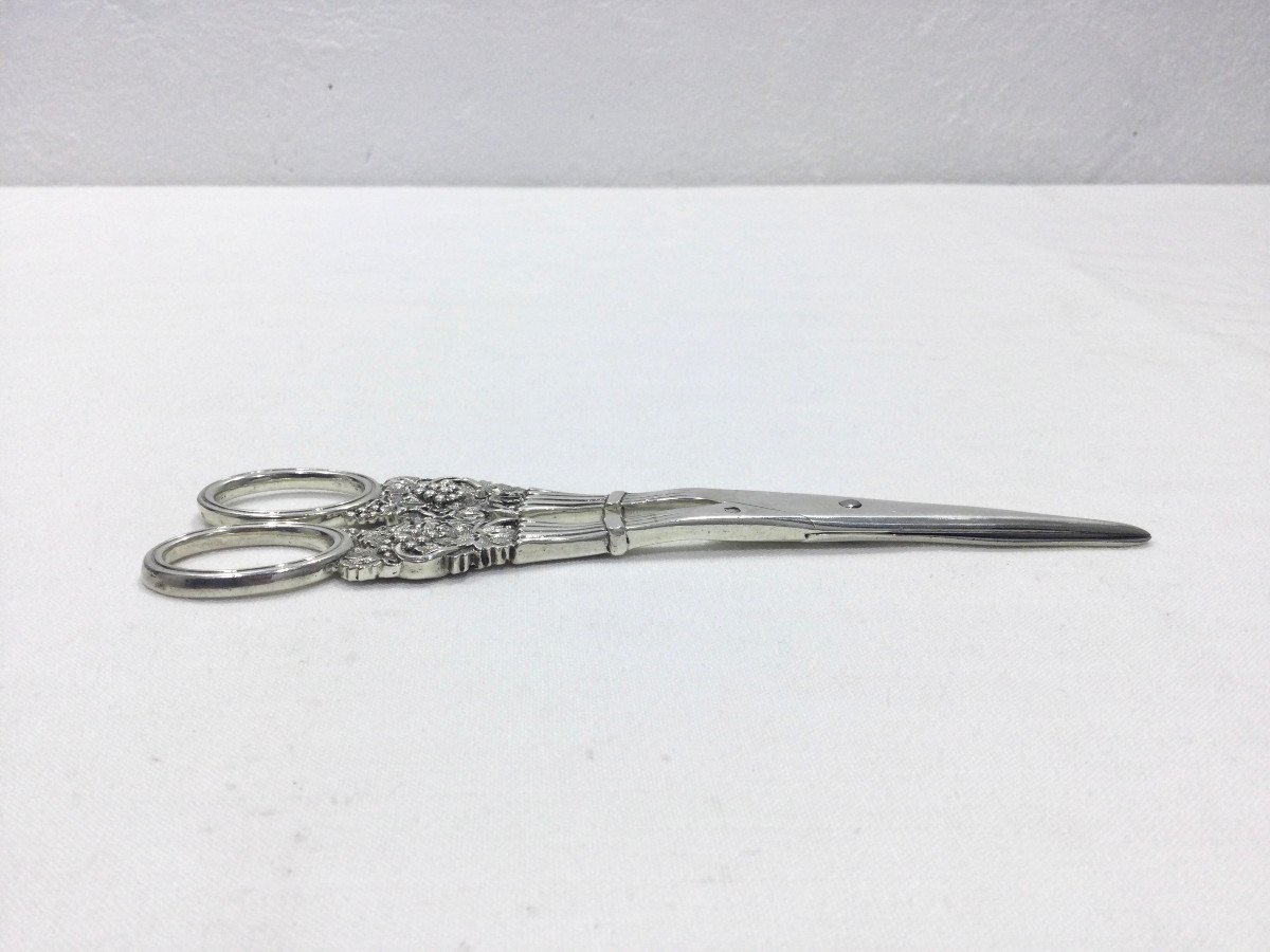 Pierre Queille - Pair Of Silver Grape Scissors-photo-5