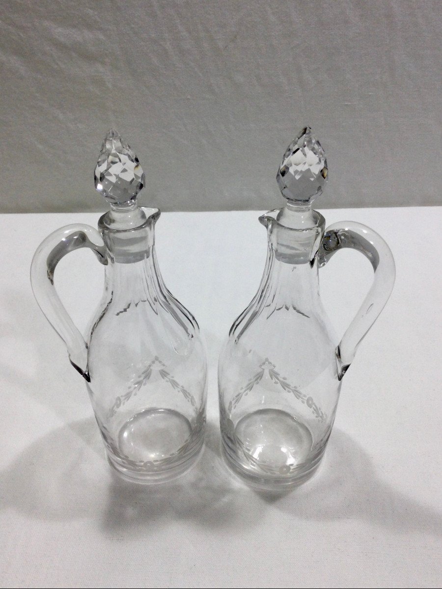 Oil And Vinegar In Silver Metal And Crystal-photo-7