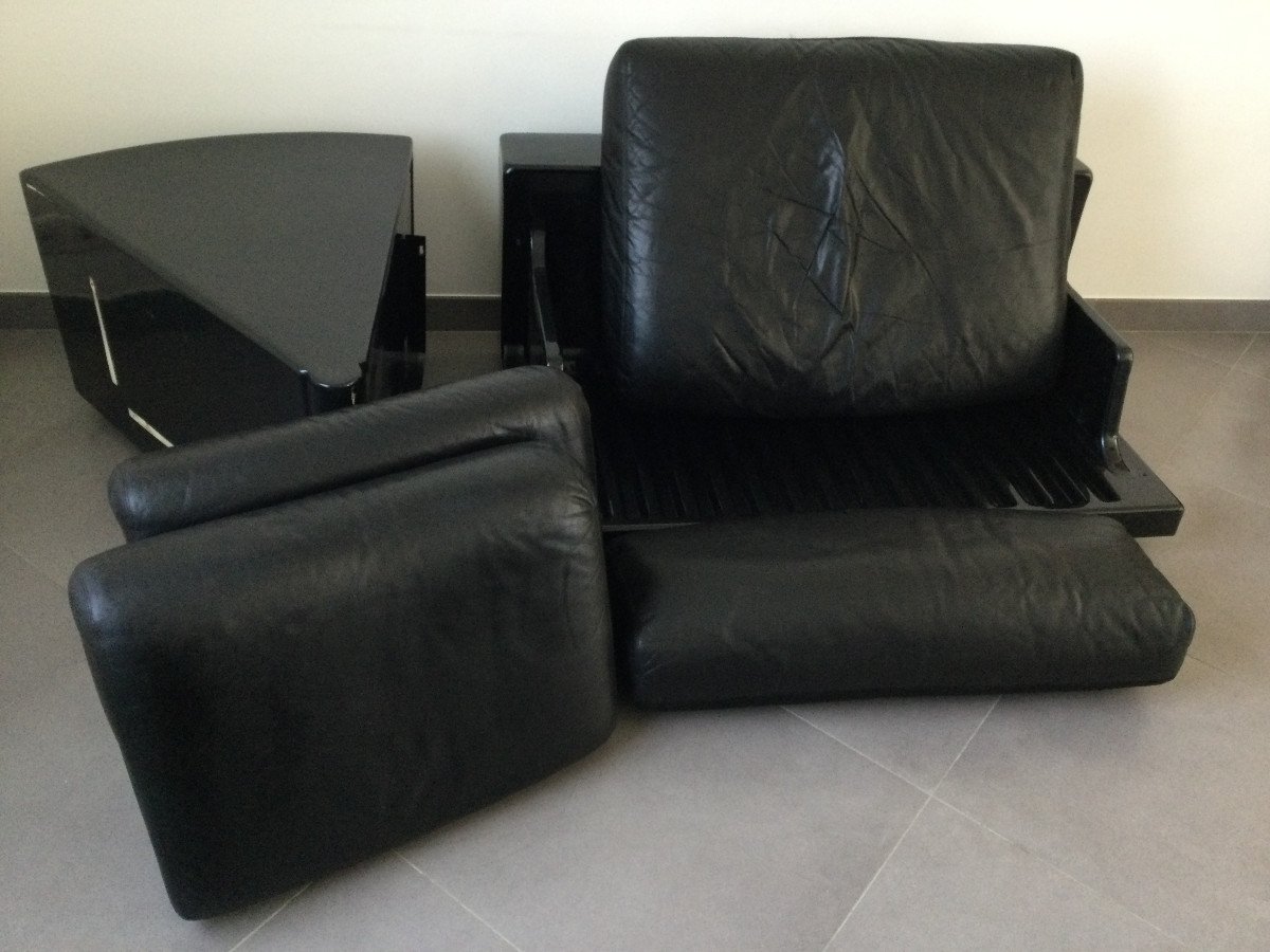 Cini Boeri - Small Gradual Lounge Sofa Black Leather Knoll/gavina-photo-5