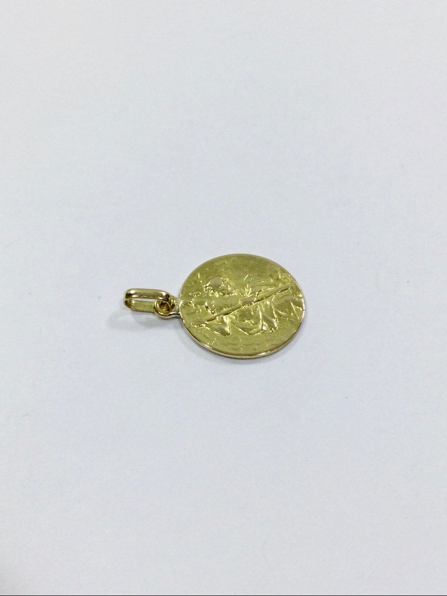 Saint Christopher Medal In 18 Carat Gold-photo-4