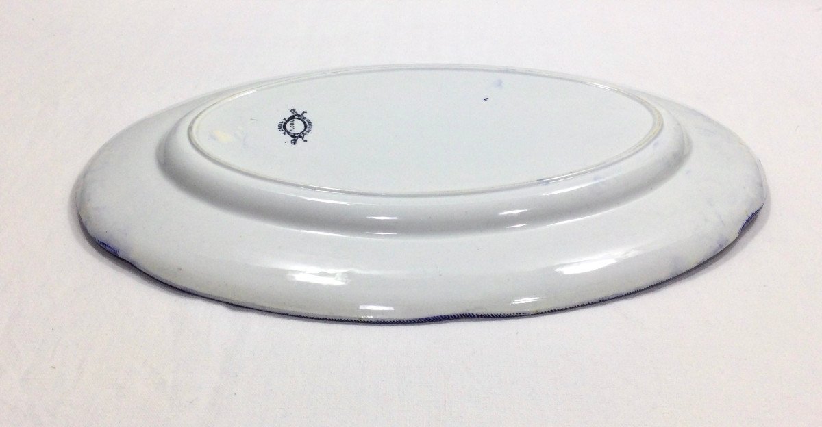 Creil Et Montereau - Oval Earthenware Dish Model Flora-photo-4