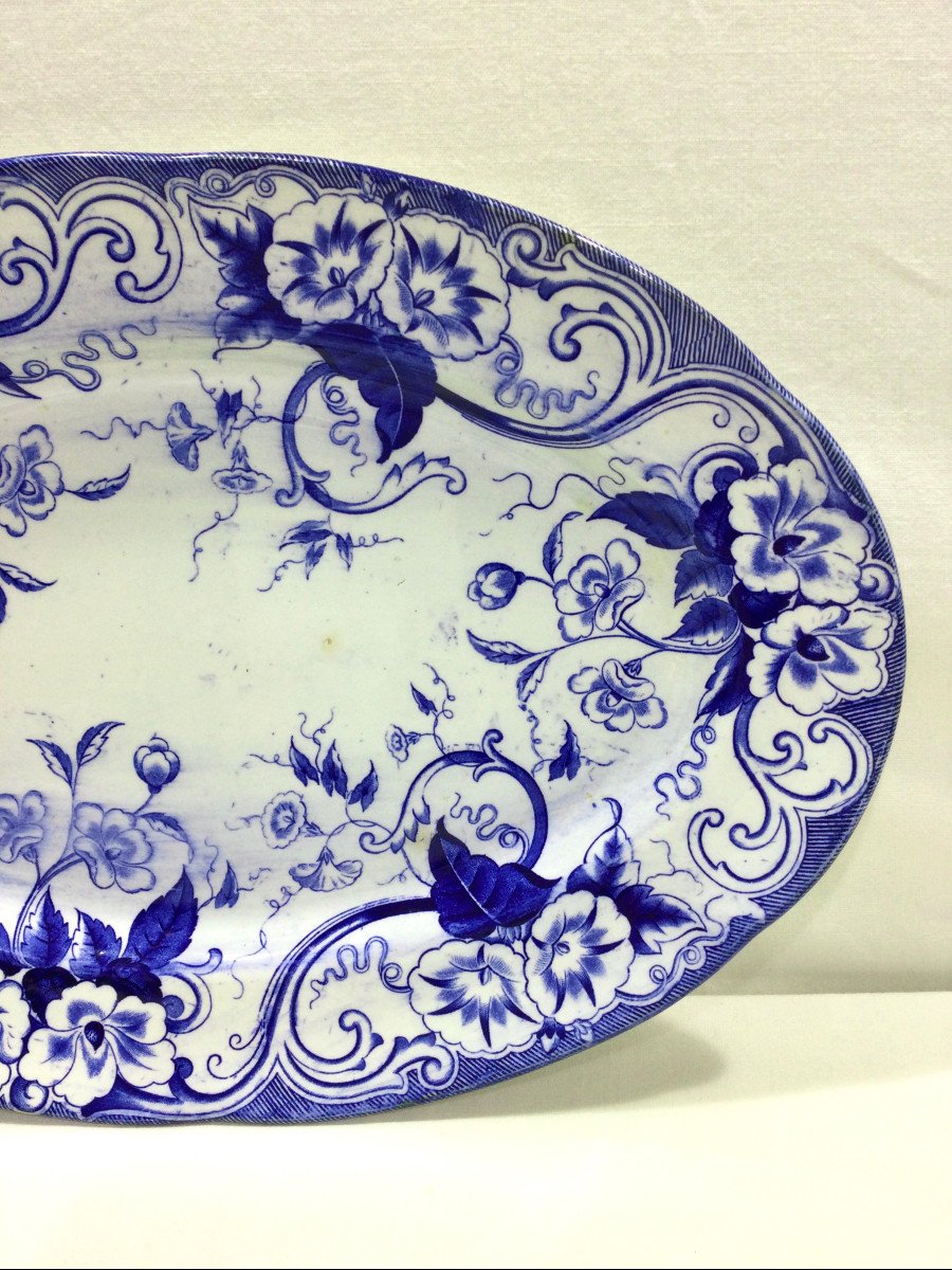 Creil Et Montereau - Plat Ovale En Faience Modèle Flora-photo-6