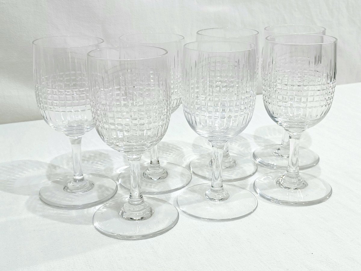 Baccarat – 7 Nancy White Wine Glasses-photo-4