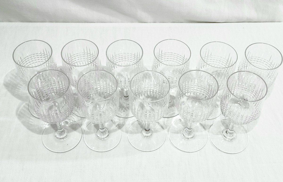 Baccarat – 11 Nancy White Wine Glasses-photo-2