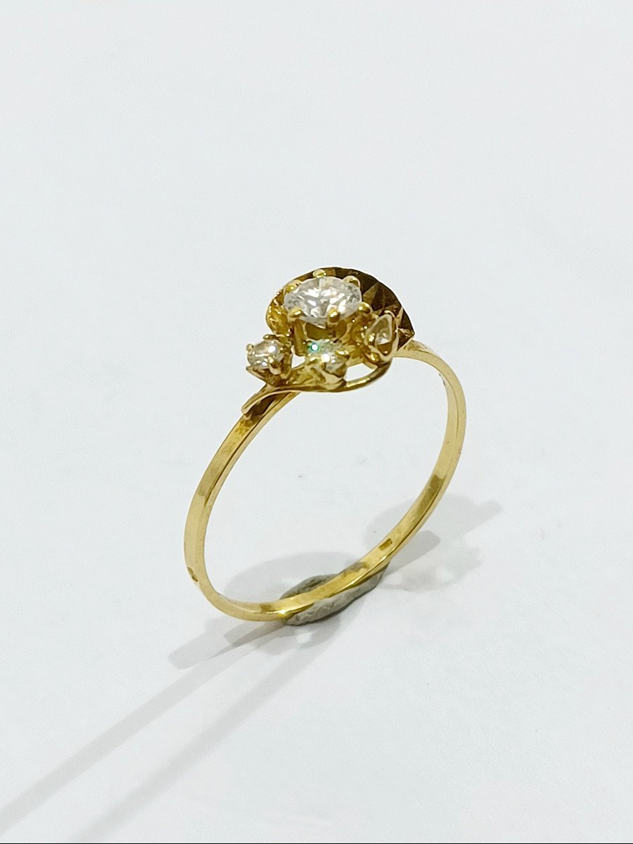 Gold And Zircons Ring
