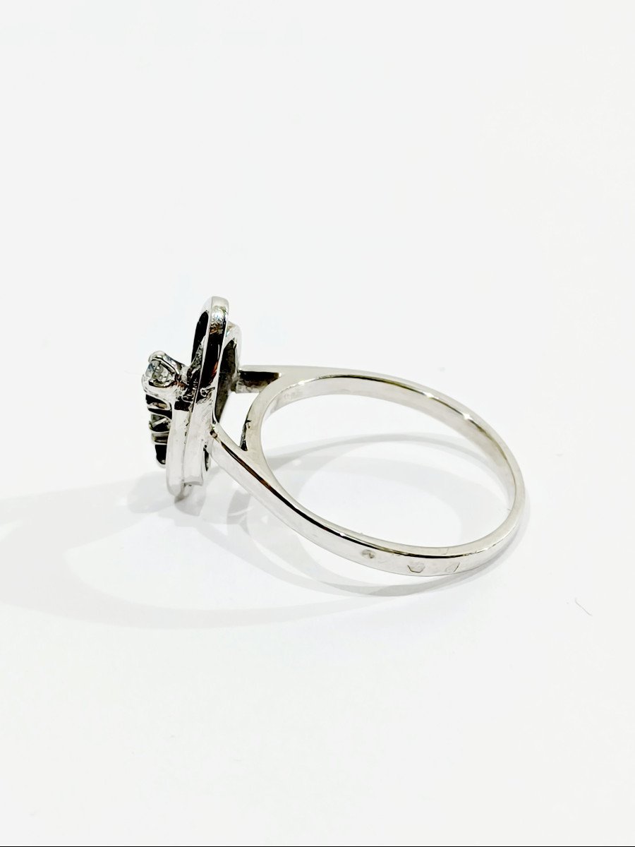 White Gold Diamond Sapphire Ring-photo-2