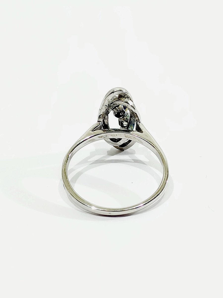 White Gold Diamond Sapphire Ring-photo-3