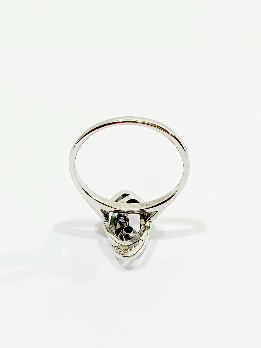 White Gold Diamond Sapphire Ring-photo-5